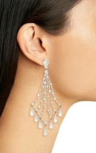 kate spade new york - Cascade - Statement Earrings - Clear/Rose Gold- NWT- $128 - Picture 1 of 7