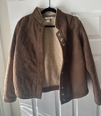 Christopher & Banks Mujer Abrigo Chaqueta Mediano Marrón Botones Damas Cálido Foto 1 de 4