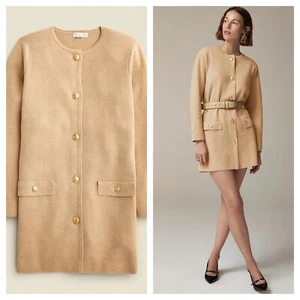 J.Crew Re-Imagined Giselle Camel Tan Heather Cardigan Sweater Blazer Med CF095 - Picture 1 of 14