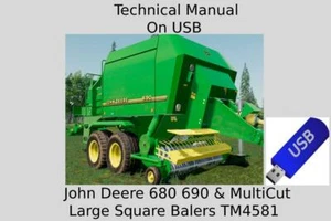 John Deere 680 690 & MultiCut Großquaderballenpressen Technisches Handbuch TM4581 USB - Bild 1 von 1
