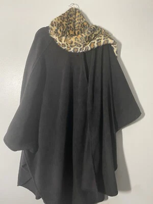 Cuello de leopardo de piel sintética envolvente polar negro Mixit talla única para todos Foto 1 de 4