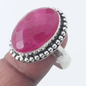 Rubin Ethno Handarbeit Ring Edelstein Schmuck US Größe 7 M10095 - Bild 1 von 1