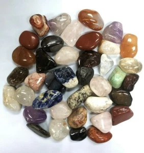 Tumbled Crystal Stones 1 LB to 2 LBS Mixed Lot Polished Rocks - Healing Crystals - Picture 1 of 3