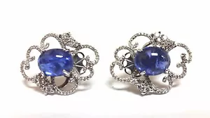 14k Weißgold 1,25ct Diamant austauschbarer Anhänger/Ohrringe lila Tansanit - Bild 1 von 2