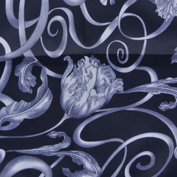 Combo cuadrado de bolsillo Ascot Cravat satinado floral púrpura blanco mezcla de seda Foto 1 de 4