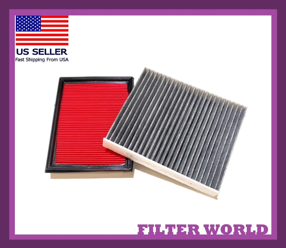 发动机和碳纤维机舱空气过滤器适用于英菲尼迪 FX50 2009 - 2013 Q60 3.0L 2019-2022  — 第 1/1 张图片