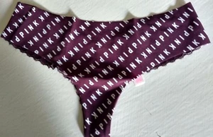 Tanga con logotipo rojo rubí rosa de Victoria's Secret talla pequeña - Imagen 1 de 2