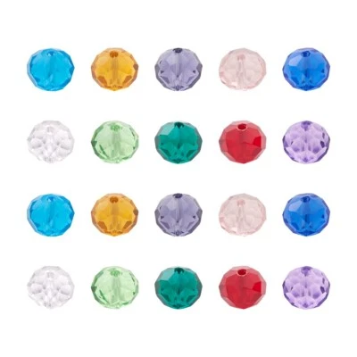 150Pcs/Box Faceted Rondelle Transparent Glass Beads For Jewelry Making 10x8mm - Image 1 of 4