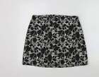 Nutmeg Womens Grey Geometric Polyester A-Line Skirt Size 12