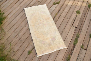 Alfombra De Colección 18''x41'' Alfombra Pequeña Felpudo Anudado a Mano Color Silenciado 48x105cm - Imagen 1 de 9
