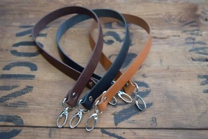 Replacement Leather Shoulder Bag Strap19mm wide 600mm long with silver clasps - Imagen 1 de 15