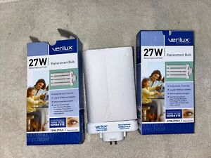 NEW 3 PACK of Genuine Verilux 27 Watt Bulbs Natural Spectrum Daylight CFML27VLX