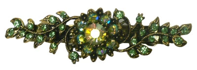 Mid Size Metal Barrette Sparkly Crystal French ClipBarrette 14 Colors 5A86600-1 - Image 1 of 3