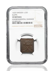 SWEDEN, Nykoping & Sater. Gustavus Adolphus, Klippe 1/2 Ore 1625, NGC VF Details - Picture 1 of 4