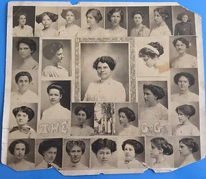 *Original* GRUPO de 28 MUJERES ""The C.G."Foto de la década de 1920 ¿hermandad? Great Hairdo's - Imagen 1 de 3