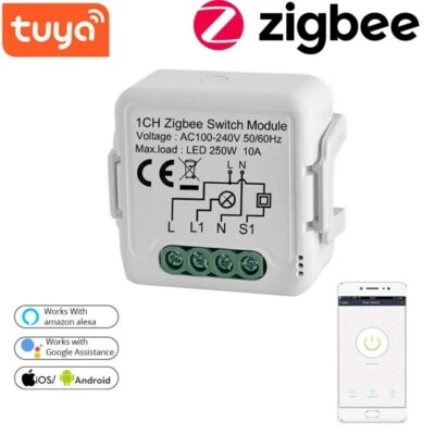 TGETH Tuya Zigbee 3.0 Smart Switch Module DIY Breaker Wireless Light Switch Relay