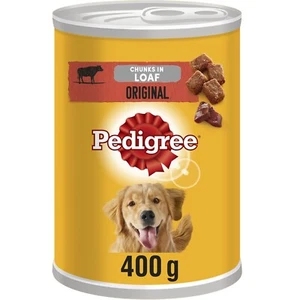 12 x 400g Pedigree Adult Wet Dog Food Tins Original in Loaf Dog Can - Picture 1 of 9