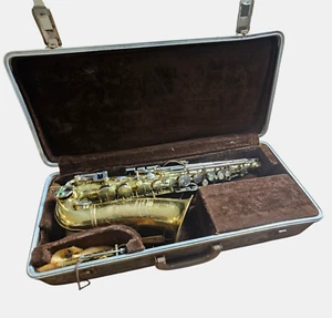 Vintage Buescher Aristocrat Saxophon goldfarben Lack Hartschalenkoffer Retro Jazz 558816 - Bild 1 von 22