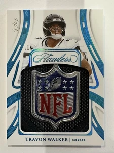 2024 Panini Flawless Travon Walker NFL SHIELD JUMBO PATCH PLATINUM 1/1 Jaguars - Picture 1 of 3