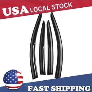 Rain Guards For Acura TL 09-14 Tape-on 4pcs Out-Channel Black Mugen Bjbarrddtbab - Picture 1 of 11