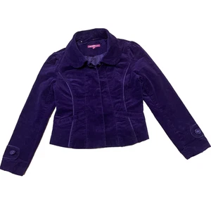 Freebird Collection Purple Velvet Blazer Women Junior L 165 88A Sport Coat Shiny - Picture 1 of 23