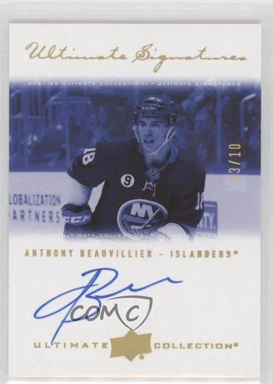 2021-22 Upper Deck Ultimate Collection Gold /10 Anthony Beauvillier #USR-AB Auto - Image 1 of 2