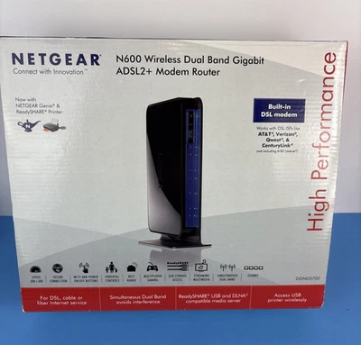 Roteador Wireless N Gigabit Netgear N600 300 Mbps 4 Portas (DGND3700) - Imagem 1 de 4