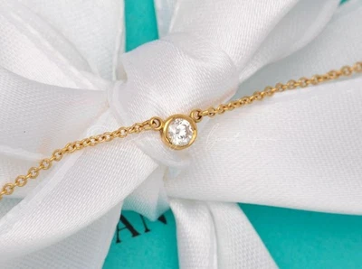 Ожерелье Tiffany & Co. Elsa Peretti «Бриллианты в ярдах» желтое золото 0,14 карата 18 карат - Изображение 1 из 4