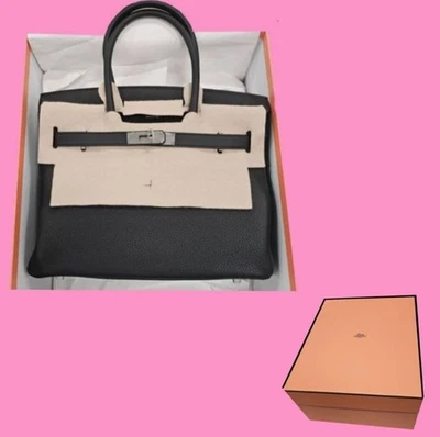 *1-Bolso* Hermes Birkin Togo Cuero Con Herrajes Paladio Negro 30 Foto 1 de 4