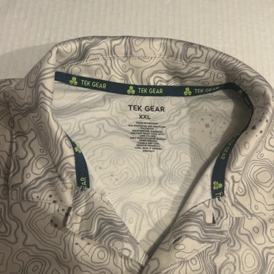 Tek Gear Men's Performance Golf Shirt Size. XXL Grey & Cream - Image 1 of 4