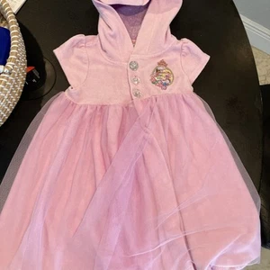 Disney princess dress/pool cover up. terry cloth top tulle bottom girls size 4 - Picture 1 of 3
