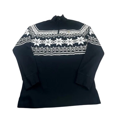 Polo Ralph Lauren Suéter Niños XL 18-20 Negro Cuarto Cremallera Fair Isle Copo de Nieve Foto 1 de 4