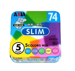 Pack 5 Minidisc Axia Slim color 74min Nuevo New MD - Picture 1 of 2