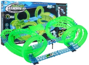 Kinderrennbahn Auto Rennbahn fluo Rennstrecke Komplettset Looping auto joystick - Bild 1 von 4
