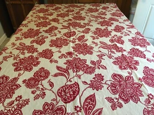 Target Home curtain panels floral tan & red each panel is 54x84 long - Picture 1 of 6