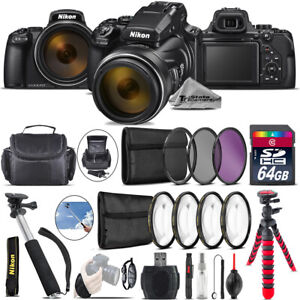 Nikon COOLPIX P1000 Digital Camera + Spider Tripod + Case - 64GB Bundle