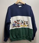 Vintage Mickey Mouse Disney Crewneck Color Block Sweatshirt Medium