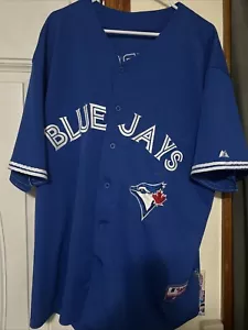 Toronto Blue Jays Large MLB Baseball Jersey Majestic Brett Lawrie 54 XL Blue - Picture 1 of 3