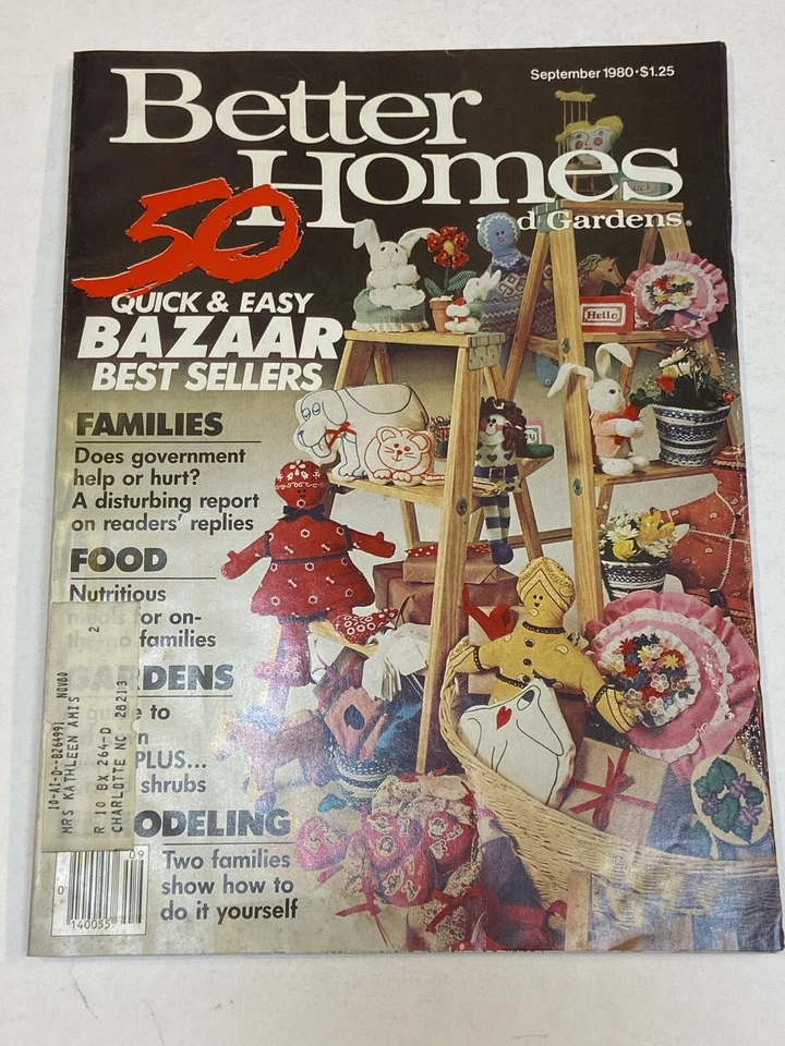 Better Homes and Gardens Magazine Sep 1980 Craft Bazaar Best Sellers Goverment Foto 1 de 1