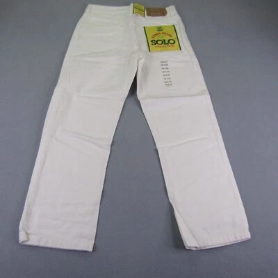 Pantalones de mezclilla vintage Solo Semore para hombre 30x30 blancos pierna recta años 90 Y2K stock muerto Foto 1 de 4