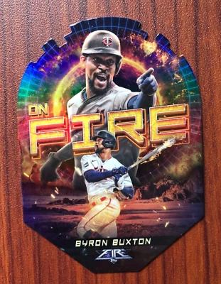 BYRON BUXTON 2022 Topps Fire On Fire Die Cut Hobby Foil Insert Twins EF-27 - Image 1 of 3