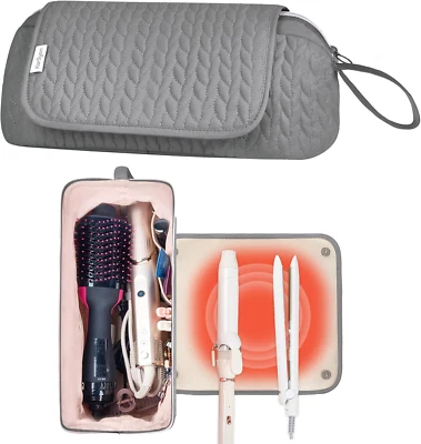 Hair Tools Travel Bag  Heat Resistant Mat Case Hot Tools Straightener, Curling I - Image 1 of 4