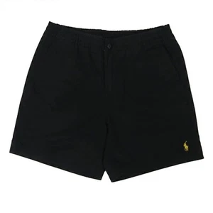 Polo Ralph Lauren 6" Classic Shorts Pants with Drawstring - Black with gold pony - Picture 1 of 4