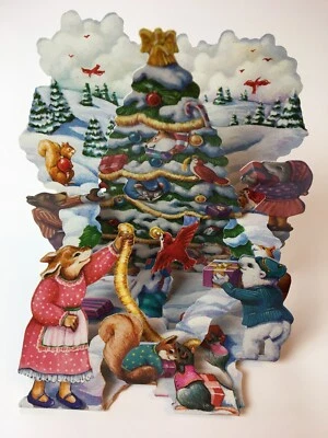 Christmas 3-D Pop Up Card Trimming the Tree by Pop Shots SN 542 -NEW - Image 1 of 4