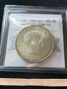 1967, Spain, 100 Ptas   Coin Mart Graded **MS-60** KM# 797 - Picture 1 of 8
