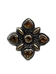 BJC Samuel Benham Jewelry Corp Sterlingsilber & 18K Citrin Ringgröße 7 - Bild 1 von 11