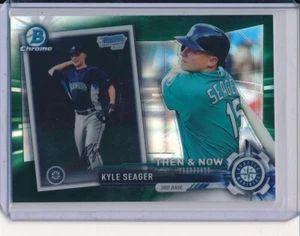 KYLE SEAGER 2017 BOWMAN CHROME THEN & NOW GREEN REFRACTOR 69/99 - Picture 1 of 2