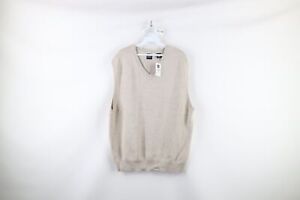 NOS Vintage Gap Mens Size XL Blank Cotton Knit V-Neck Sweater Vest Beige