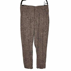 Seed Heritage Womens Chino Pants Size 10 Brown Animal Print Pockets Tapered Zip - Picture 1 of 7