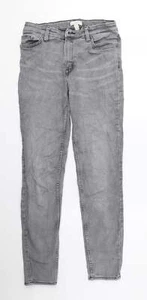 H&M Womens Grey Cotton Blend Skinny Jeans Size 10 L28 - Picture 1 of 12